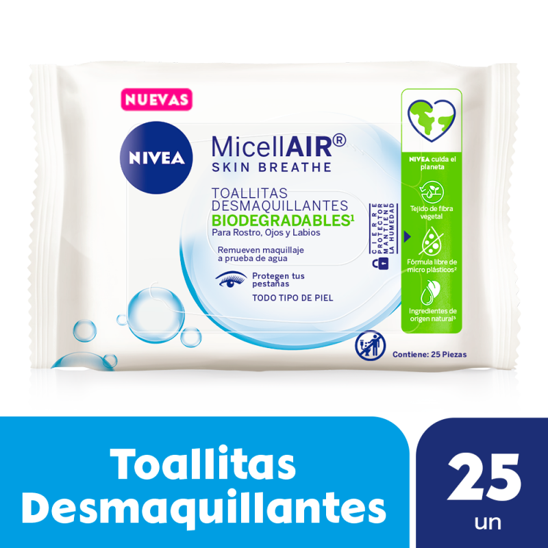 Nivea Face Toallitas Desmaquillantes Micelar  X 25 Unid.