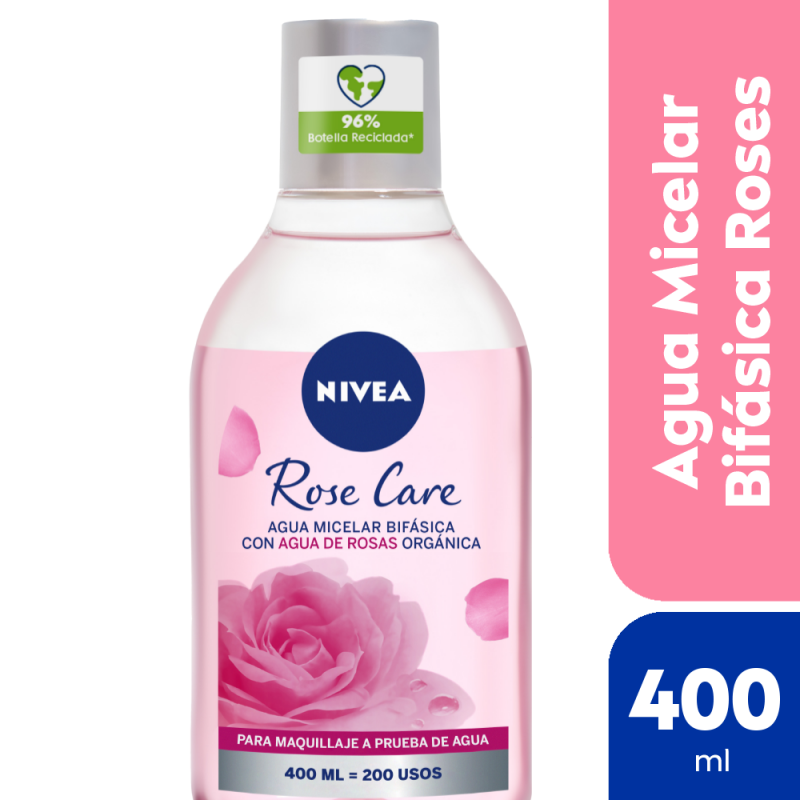 Nivea Face Rose Care Agua Micelar Bifasica 400Ml