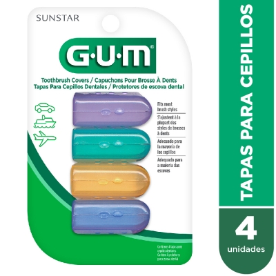 Gum 152 Protect-tapa Protectora De Cepillos -antibacterial- 4u.