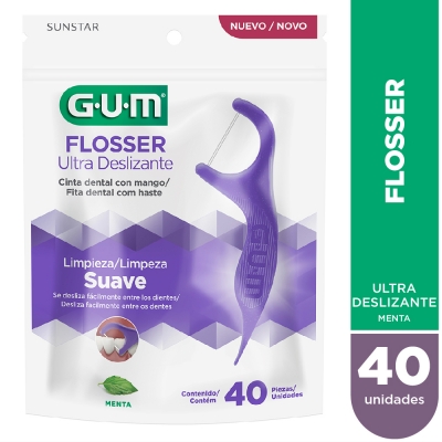 Gum 887 Flossers - Ultra Deslisable - Hilo Dental Menta