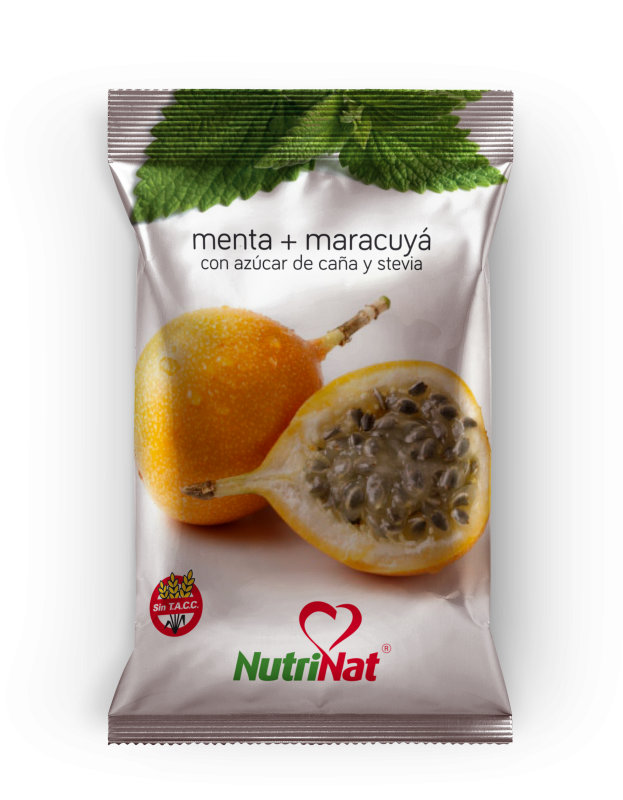 Nutrinat - Caramelos Menta + Maracuyá - 25 Bolsitas X 10U