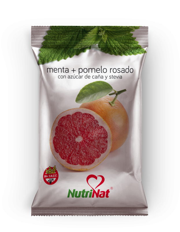 Nutrinat - Caramelos Menta + Pomelo Rosado- 25 Bolsitas X 10U