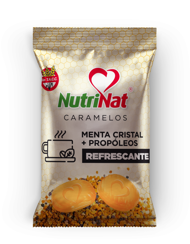 Nutrinat - Caramelos Menta Cristal + Propóleo - 25 Bolsitas X 10U