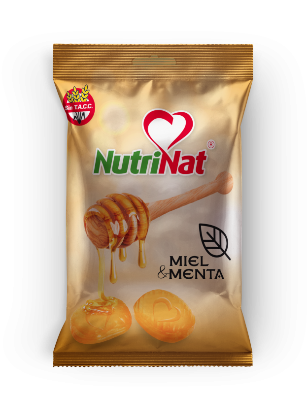 Nutrinat - Caramelos Miel + Menta - 25 Bolsitas X 10U
