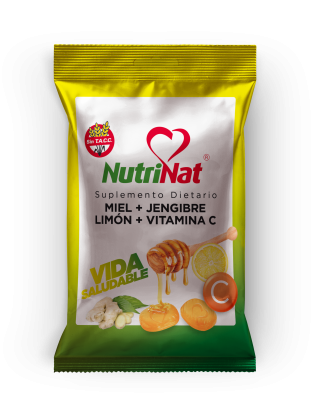 Nutrinat - Caramelos Sup. Dietario Miel / Jengibre / Limon / Vit C - 25 Bolsitas X 10u