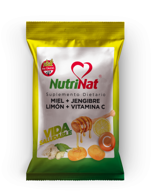 Nutrinat - Caramelos Sup. Dietario Miel / Jengibre / Limon / Vit C - 25 Bolsitas X 10U