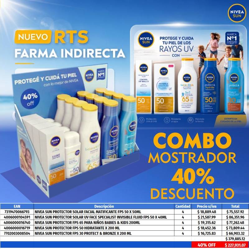 Nivea Sun Exhibidor De Mostrador 2026 ( 20 Unid )