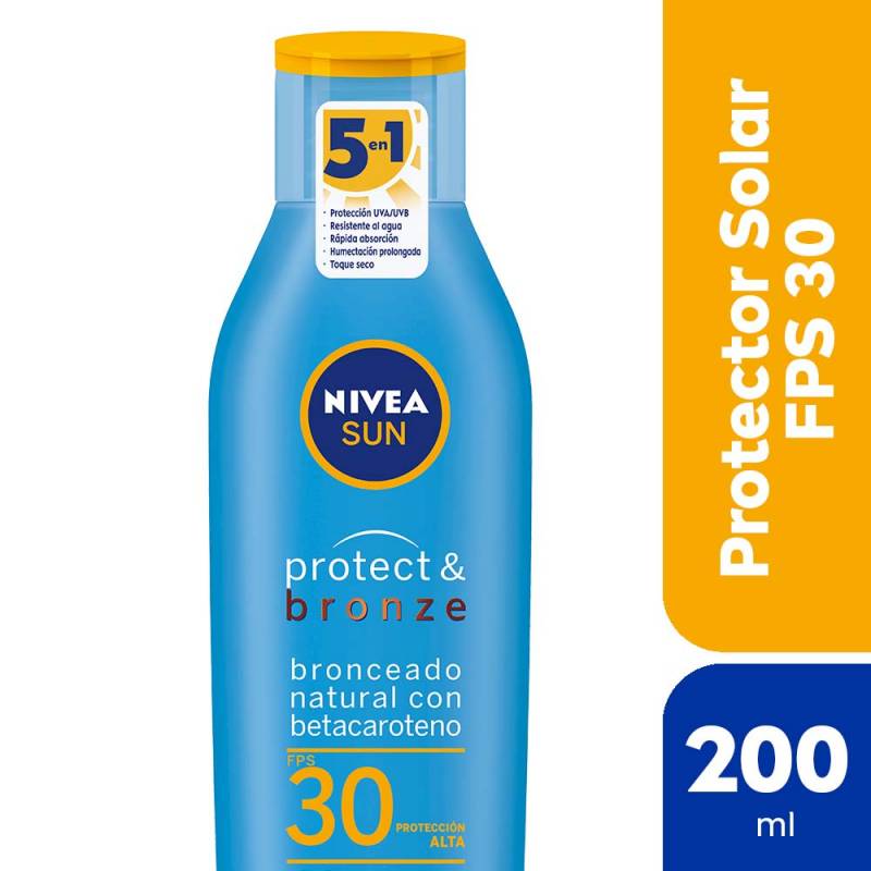 Nivea Sun Protector Fps 30 Protect & Bronze X 200 Ml