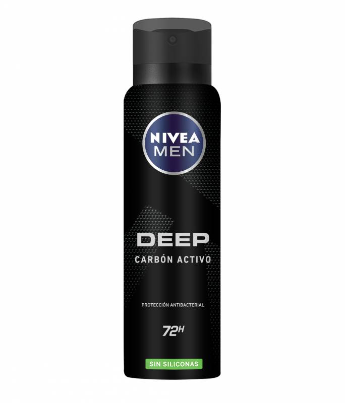 Nivea Deo Aerosol Deep Original Carbon Activo For Men Sin Silicona 150 Ml.