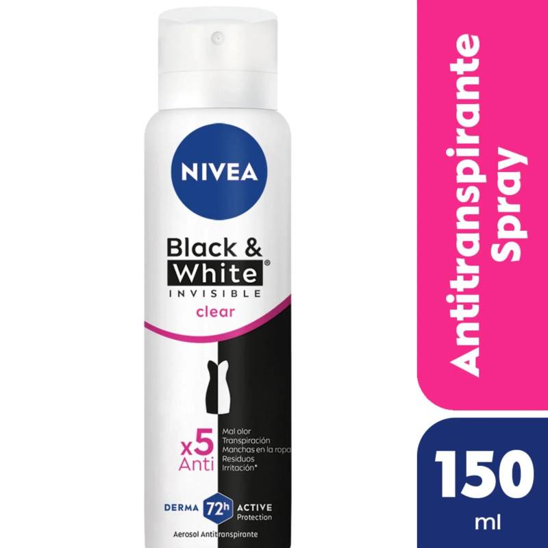 Nivea Deo Aerosol Invisible Black & White Clear X 150 Ml