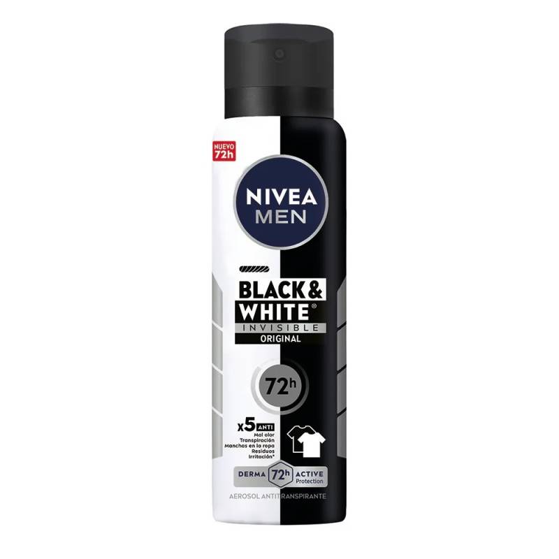 Nivea Deo Aerosol Invisible Black & White Original For Men X 150 Ml