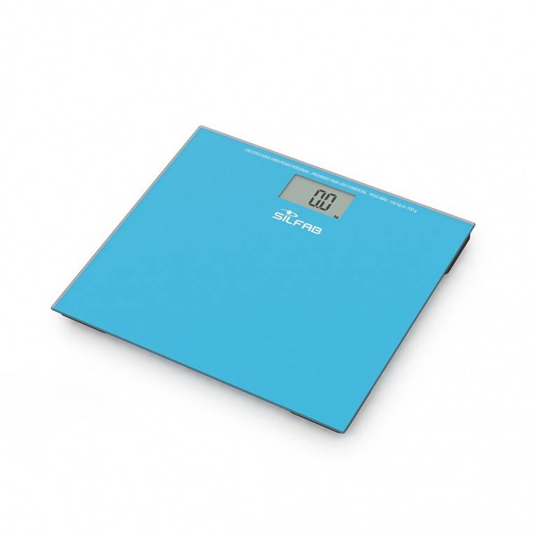 Silfab - Balanza Electronica Con Base De Vidrio Turquesa - Peso Max 150 Kg