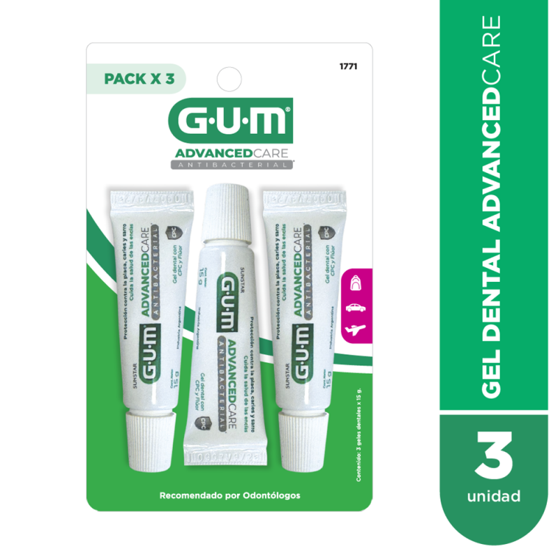 Gum 1771 - Gel Dental Advanced Care Pack X3
