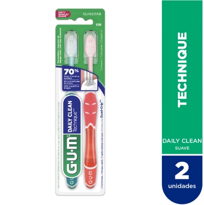 Gum 535 Technique Daily Clean - Cepillo Mediano - Multinivel Value Pack