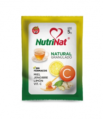 Nutrinat - Té Natural Granulado - Miel+Limon+Jengibre+Vit C - 40 Sobres X 5 Gr 