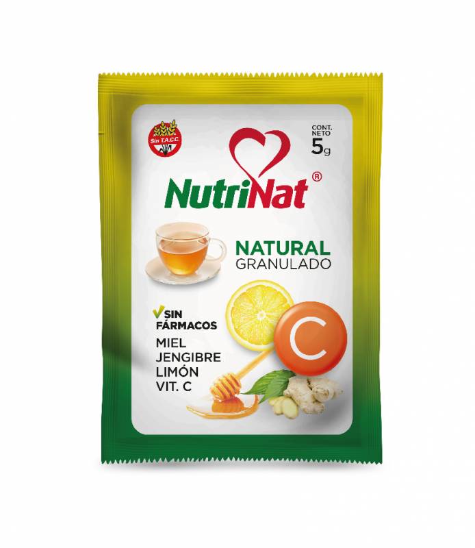 Nutrinat - Té Natural Granulado - Miel+Limon+Jengibre+Vit C - 40 Sobres X 5 Gr