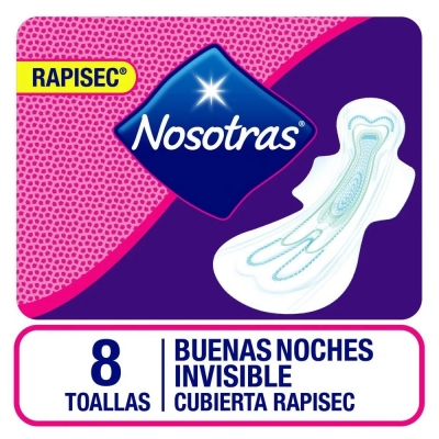 Nosotras - Toalla Buenas Noches Rap Max X 8 (bulto 12x8)