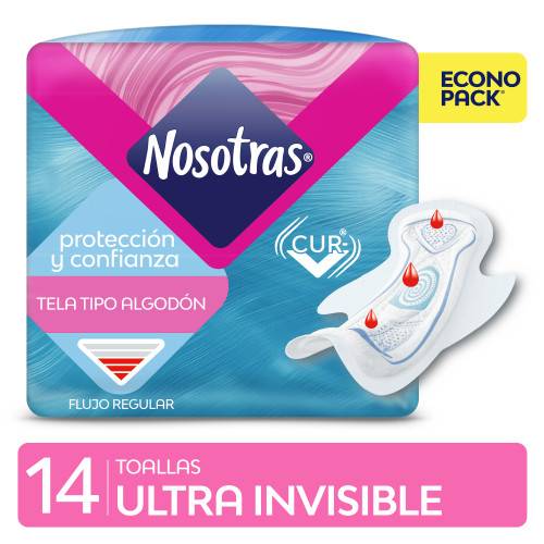 Nosotras - Toalla Ultra Invisible Tela X 14 Cur-V (Bulto 15X14)