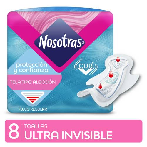 Nosotras - Toalla Ultra Invisible X 8 Cur-V (Bulto 30X8)