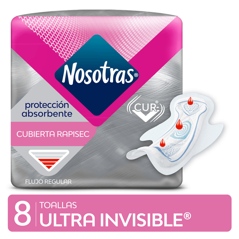 Nosotras - Toalla Ultra Invisible  Rapisec X 8 Cur-V (Bulto 30X8)