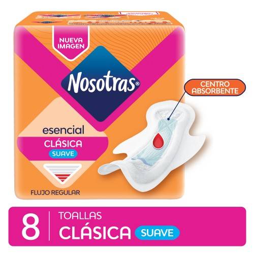 Nosotras - Toalla Clasica Esencial Con Calendula (Bulto 30X8)