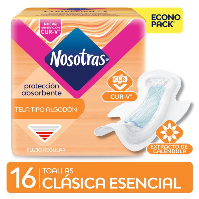 Nosotras - Toalla Clasica Esencial Con Calendula (Bulto 15X16)