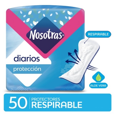 Nosotras - Protectores Diarios Respirables Con Aloe X 50 (bulto X 12)