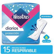 Nosotras - Protectores Diarios Respirables C/calen X 15 (bulto 48x15)