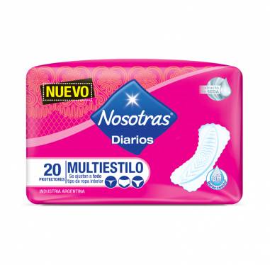 Nosotras - Protector Diario Multiestilo C/Cale X 20 (Bulto 36X20)