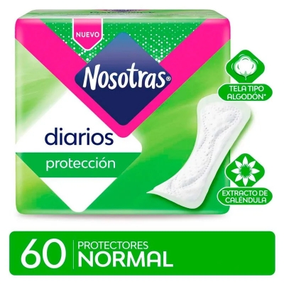 Nosotras - Protector Diario Normal Con Calendula X60 (bulto 12x60)
