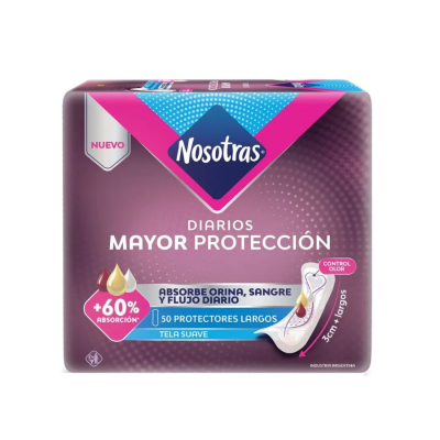 Nosotras - Protectores Largos Multifluidos X 50 (Bulto X 12)