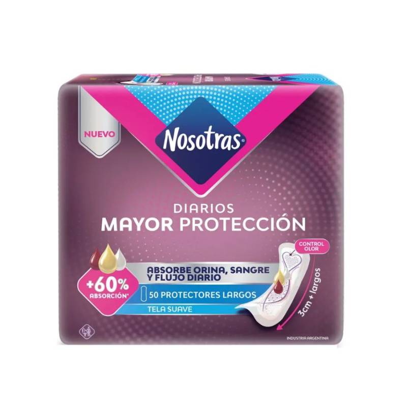 Nosotras - Protectores Largos Multifluidos X 50 (Bulto X 12)