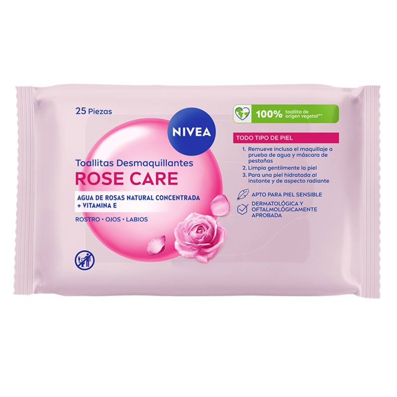 Nivea Face Toallitas Desmaquillantes Rose Care X 25 Unid.