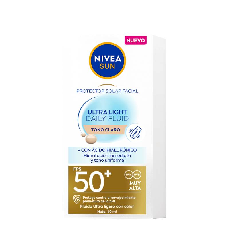Nivea Sun Facial Ultra Light Daily Fluid Fps 50+ 40Ml - Tono Claro