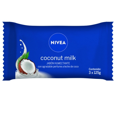 Nivea Bath Care Jabon Coconut Milk 3 X 125gr.