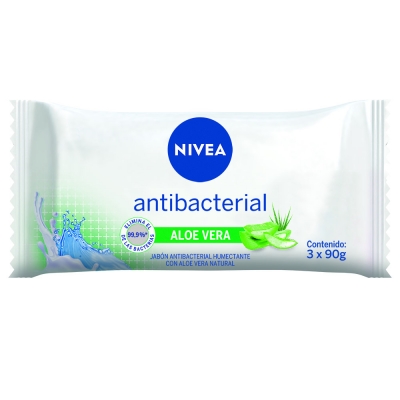 Nivea Bath Care Jabon Antibacterial Aloe Vera 3 X 90gr.