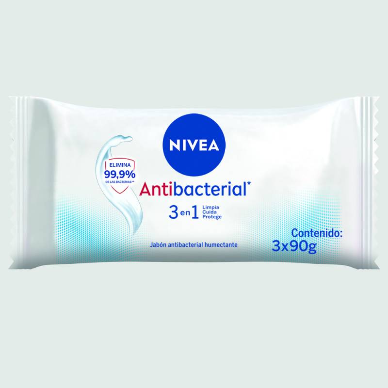 Nivea Jabon Antibacterial 3En1 3X90G Flow Pack