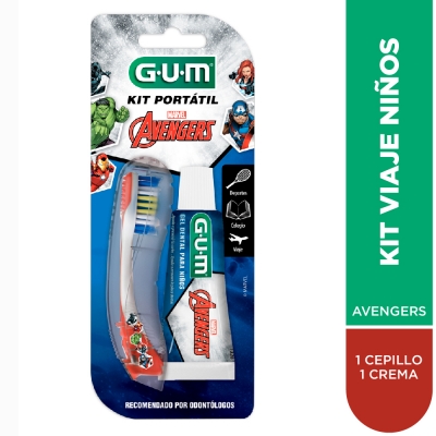 Gum Kit Portatil Para Nios Avengers Cepillo + Crema Dental 20g