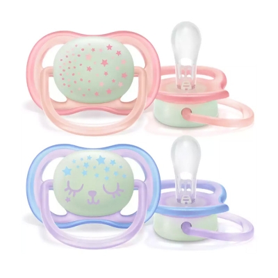 Avent Chupete 0-6 Meses Ultra Air Deco Night Time Rosa X 2 Unidades