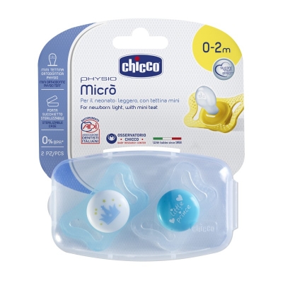 Chicco - Chupete Physio MicrÒ 0-2m Boy - Little Prince X2