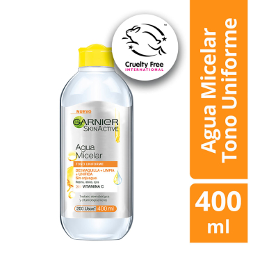 Skin Active - Agua Micelar Vitamina C 400Ml - Piel Opaca Y/O Con Manchas