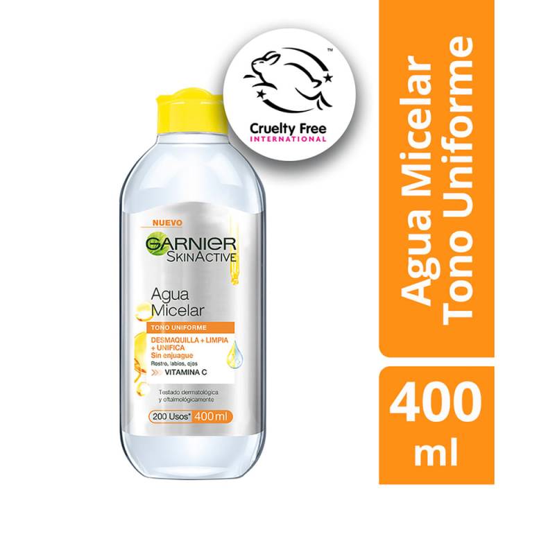 Skin Active - Agua Micelar Vitamina C 400Ml - Piel Opaca Y/O Con Manchas