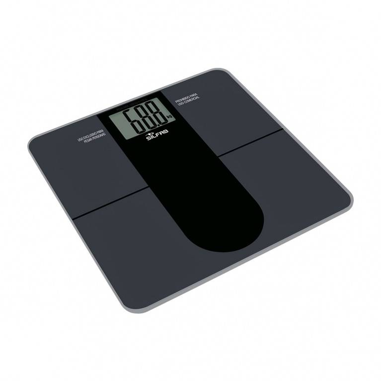 Silfab - Balanza Digital Slim Vidrio Templado Negro - Max. 250 Kg