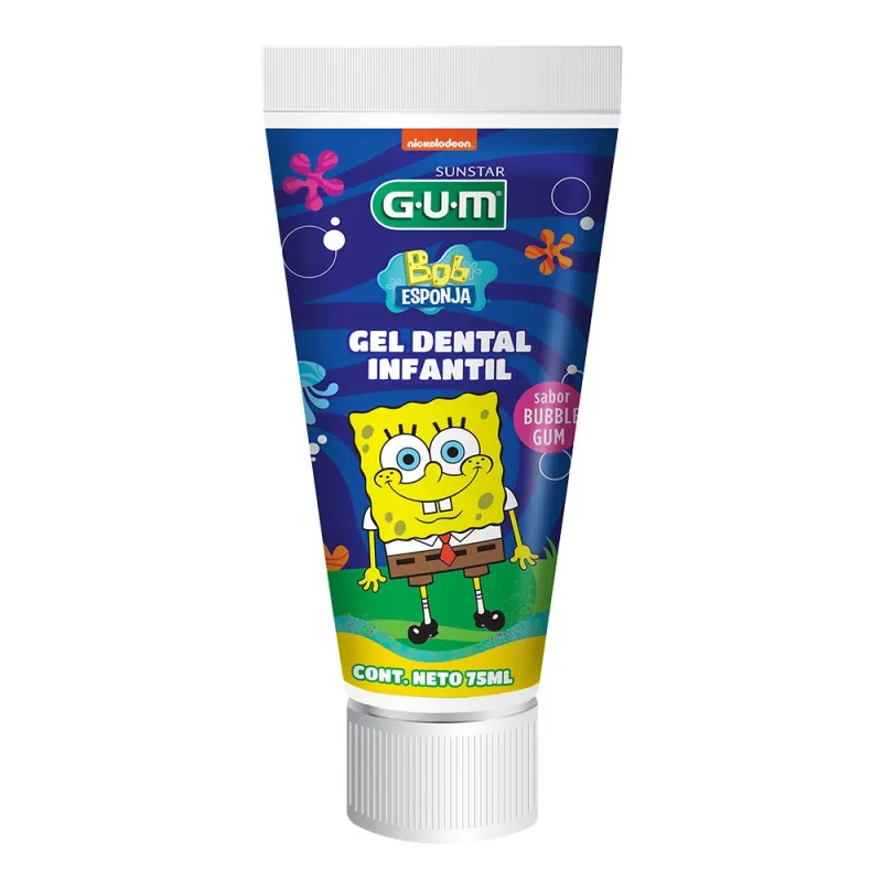 Gum Bob Esponja - Gel Dental Niños X 100 Gr Sabor Bubble Gum