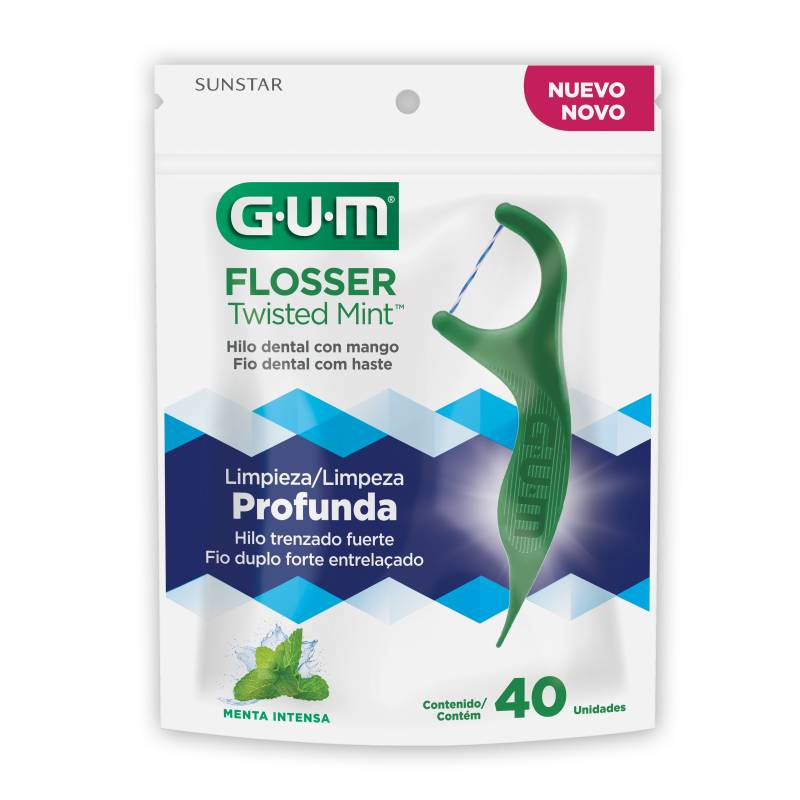 Gum 828La4 Flossers Twisted Mint X 40U