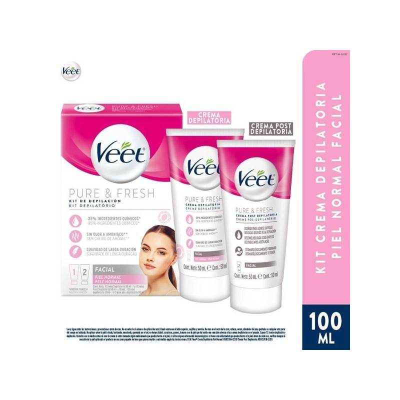 Veet Kit Facial Crema Depilatoria Piel Normal 2 X50Ml