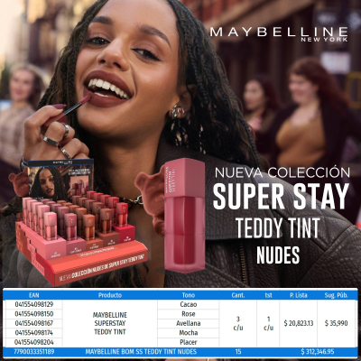 Maybelline Bom Superstay Teddy Tint Nudes