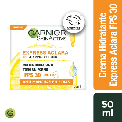 Garnier Skin Active - Express Aclara Crema Facial Con Vitamica C Fps30  X 50 Ml