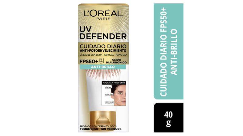 Loreal Uv Defender - Crema Anti Brillo Fps 50+ 40G