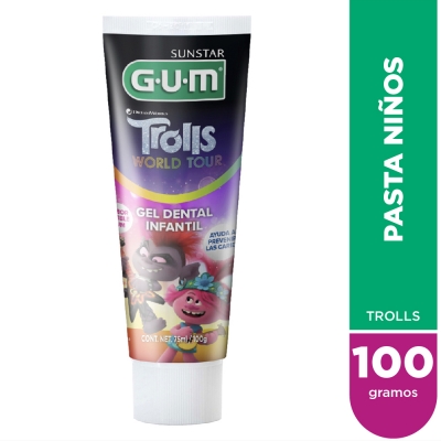 Gum Trolls - Gel Dental Nios X 100 Gr Sabor Bubble Gum